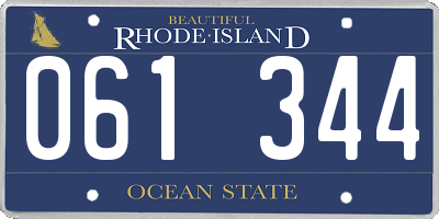 RI license plate 061344