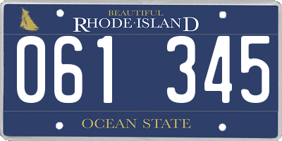 RI license plate 061345