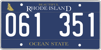 RI license plate 061351