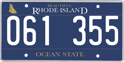 RI license plate 061355