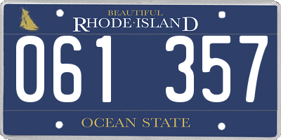 RI license plate 061357
