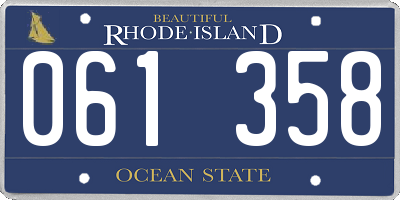 RI license plate 061358