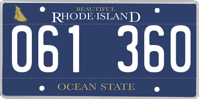 RI license plate 061360