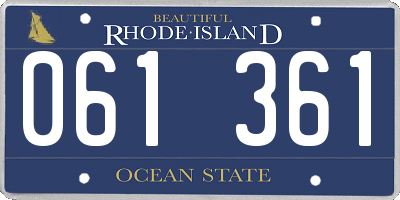 RI license plate 061361