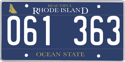 RI license plate 061363