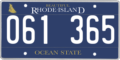 RI license plate 061365