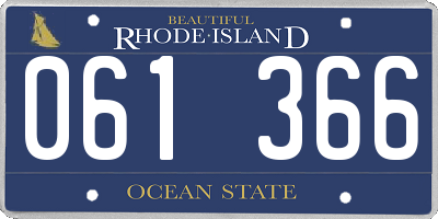 RI license plate 061366