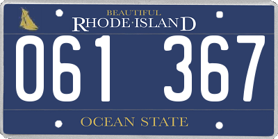 RI license plate 061367