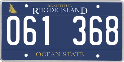 RI license plate 061368