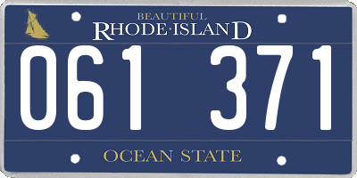 RI license plate 061371