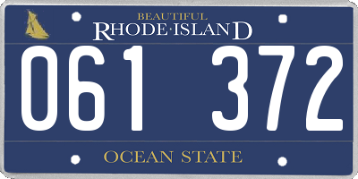 RI license plate 061372