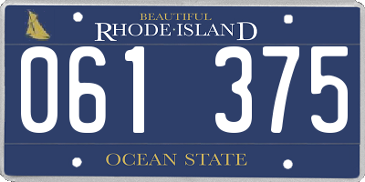 RI license plate 061375