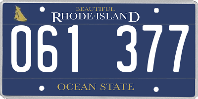 RI license plate 061377