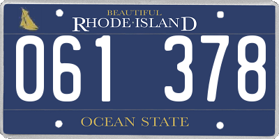 RI license plate 061378