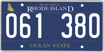 RI license plate 061380