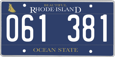RI license plate 061381