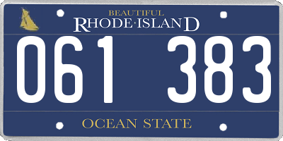 RI license plate 061383