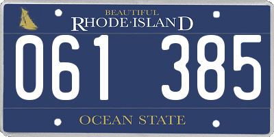 RI license plate 061385