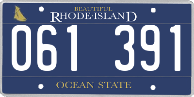 RI license plate 061391