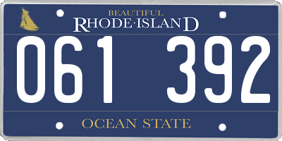RI license plate 061392