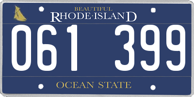 RI license plate 061399