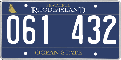 RI license plate 061432