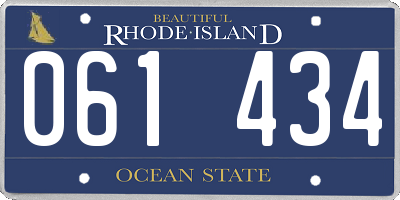 RI license plate 061434