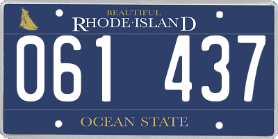 RI license plate 061437