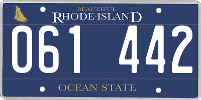 RI license plate 061442