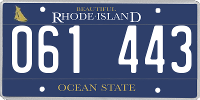 RI license plate 061443