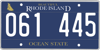 RI license plate 061445