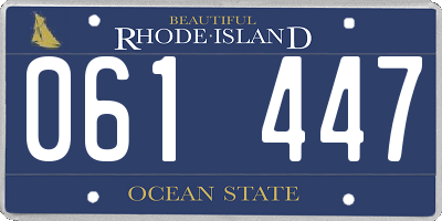 RI license plate 061447