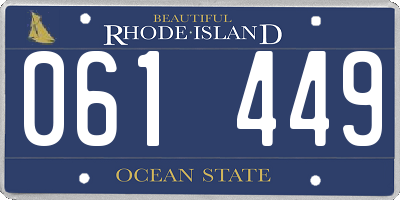 RI license plate 061449