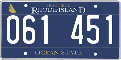 RI license plate 061451