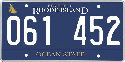RI license plate 061452