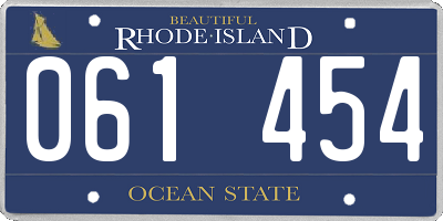 RI license plate 061454