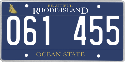 RI license plate 061455
