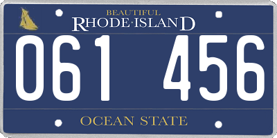 RI license plate 061456