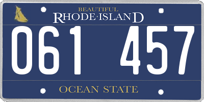 RI license plate 061457