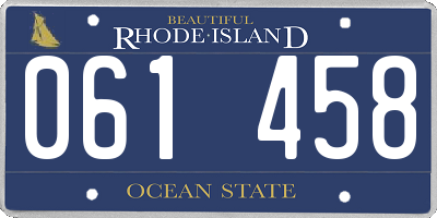RI license plate 061458