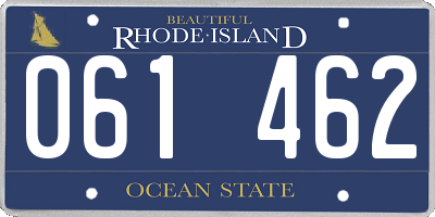 RI license plate 061462