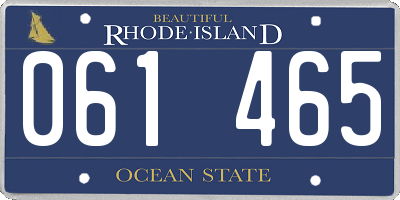 RI license plate 061465