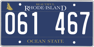 RI license plate 061467