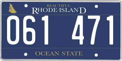 RI license plate 061471