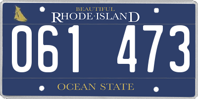 RI license plate 061473