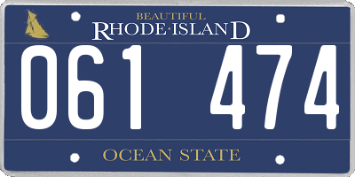 RI license plate 061474