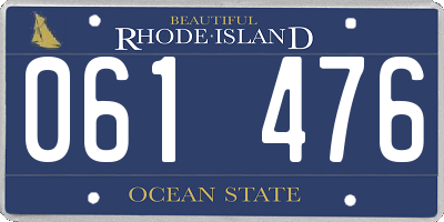 RI license plate 061476