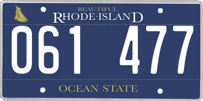 RI license plate 061477