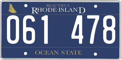 RI license plate 061478