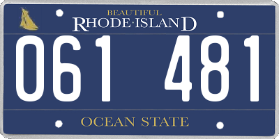 RI license plate 061481